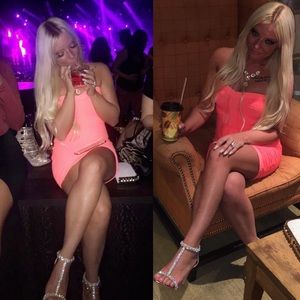 Hot orange mini dress